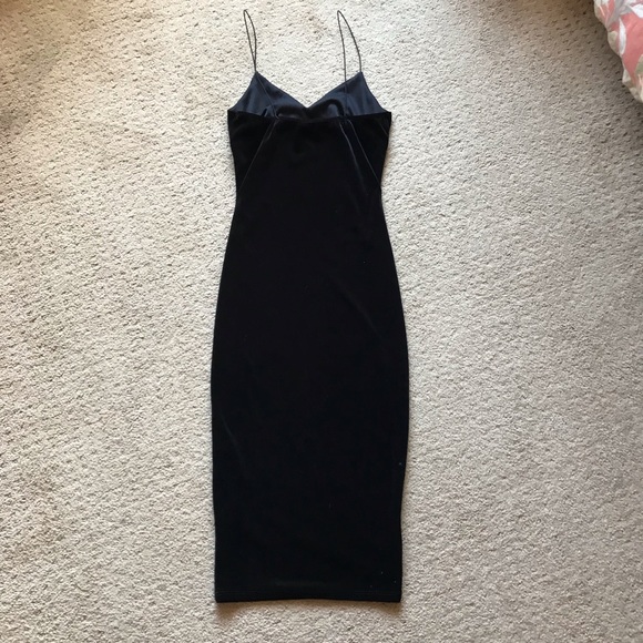 Lk New Black Windsor Velour Bodycon Midi Dress S - Picture 3 of 4
